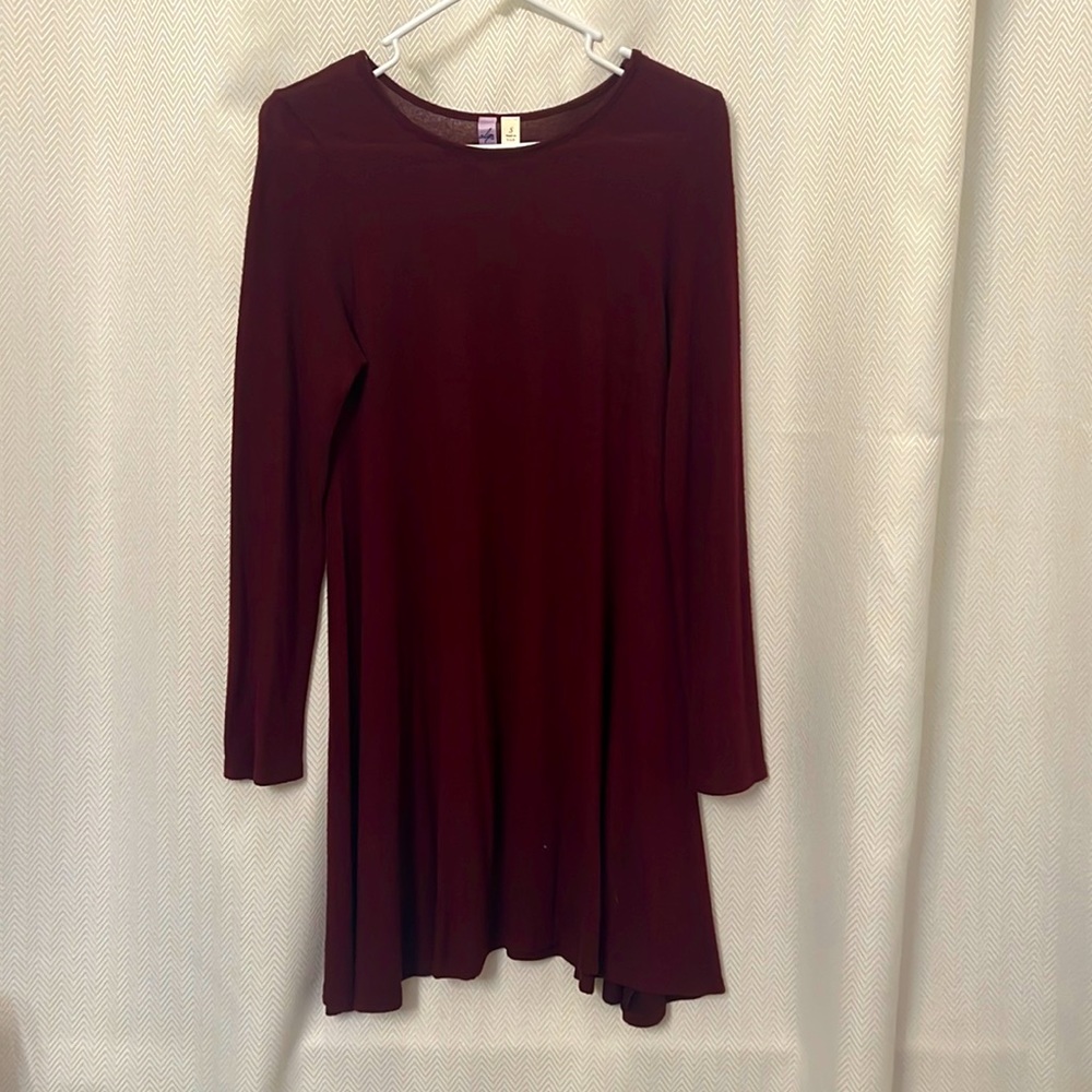 Maroon long sleeve dress. Size Small. Nearly new.